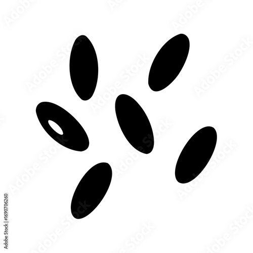 Scattered black rice grains on a white background ready to be cooked