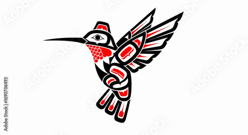 Native American Hummingbird Art Design.