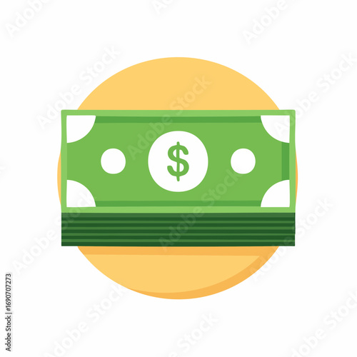 Stack of US Dollar Bills Illustration A Simple Vector Icon for Finance and Currency