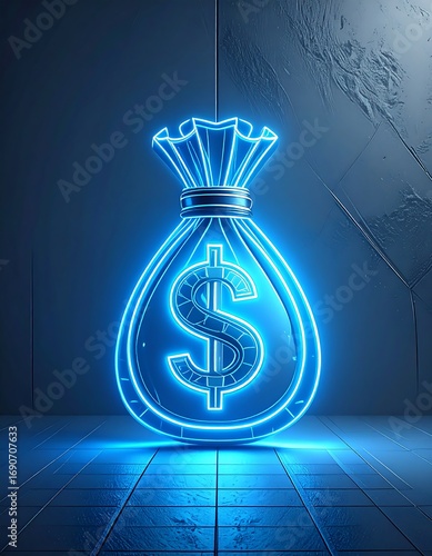 Neon money bag