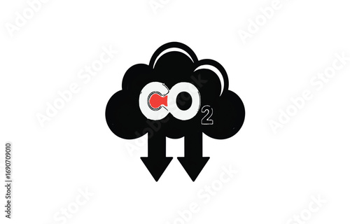 Carbon Dioxide CO2 cloud illustration indicating pollution and global warming