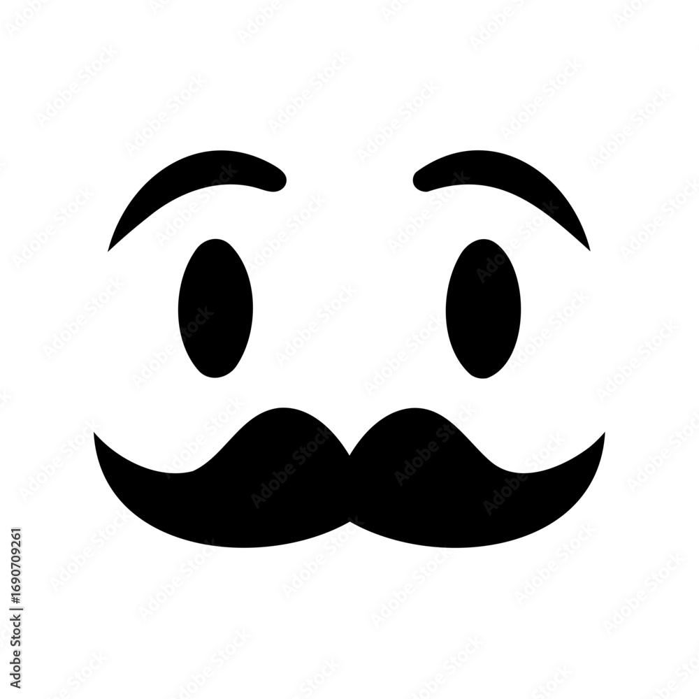 custom made wallpaper toronto digitalMinimalist Pringle's Mascot Design with Black Silhouette on White Background Depicting Eyes and Mustache