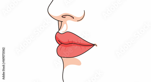 Close up view of a womans lips.