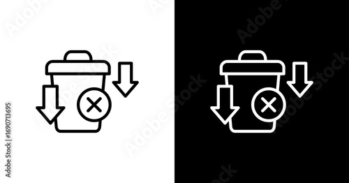 Waste Reduction White Icon Set Design