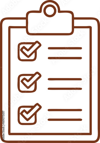Minimalist checklist icon with a clean modern design perfect for user interface elements isolated on transparent background