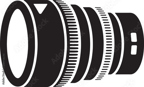 Camera Lens Vector Illustration for Photography Equipment and Optical Zoom on Transparent