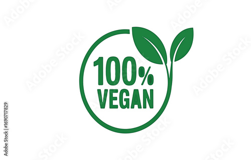 Emblem of Vegan Diet Natural and Healthy Food Choice for Lifestyle