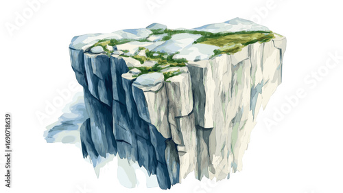 Pulpit Rock. Pulpit Rock watercolor vector illustration
