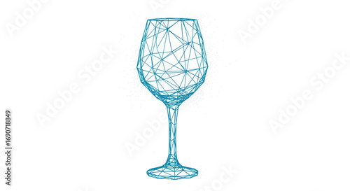 Abstract Wine Glass Illustration with Geometric Design.