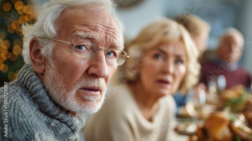Loud family argument disrupts holiday meal during festive celebration in a cozy dining room