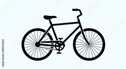 Black bicycle illustration simple design.