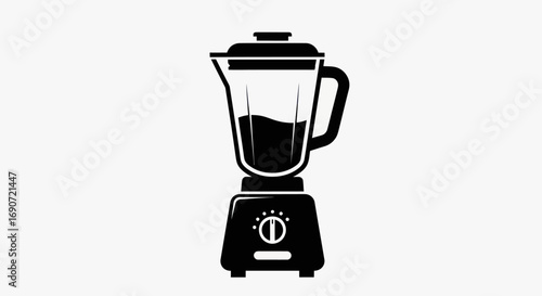 Simple black silhouette icon of a kitchen blender appliance.