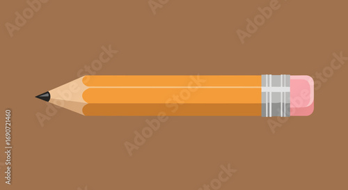 A simple yellow pencil with a sharpened point and a pink eraser ready for writing.