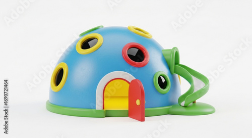 Colorful dome shaped playhouse with slide for kids backyard playground equipment and outdoor fun activities