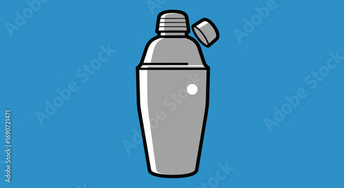 Cocktail shaker illustration a bar tool for mixing drinks isolated on white background.