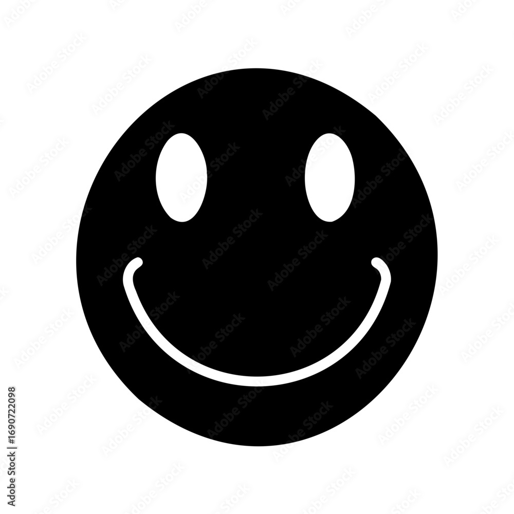 Fototapeta premium A classic black and white smiley face conveying joy and positivity consistently