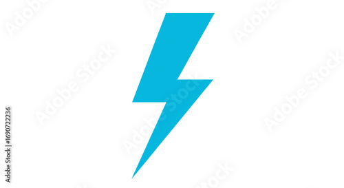 Blue lightning bolt symbol electric power energy.
