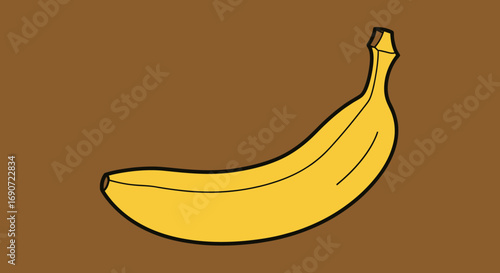 Vibrant Yellow Banana with Smooth Peel and Curving Shape.