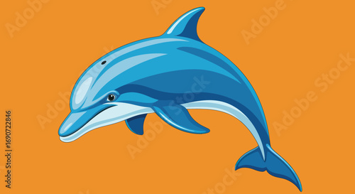 Ocean mammal dolphin leaping playfully.