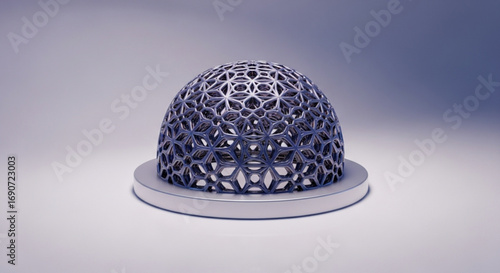 Geometric dome structure design with intricate pattern for architecture and engineering applications model render
