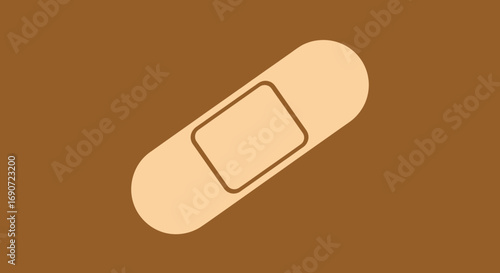 Simple adhesive bandage illustration for first aid purposes.