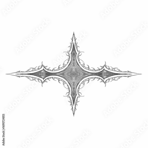 neo tribal vector design with sharp, abstract curves and an aggressive red style. Perfect for fans of gothic, metal, tattoo, and alternative aesthetics