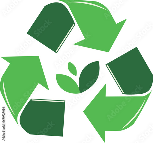 recycle symbol on green background