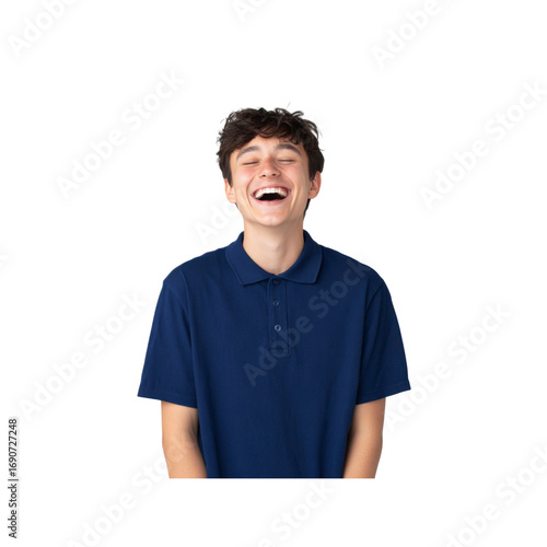 Joyful Teenager Laughing, Portrait of Happy Young Man