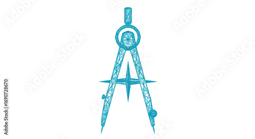 Geometric Compass: Precision Instrument for Drafting and Design.