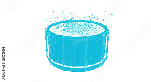 Blue drum musical instrument percussion rhythm beat.