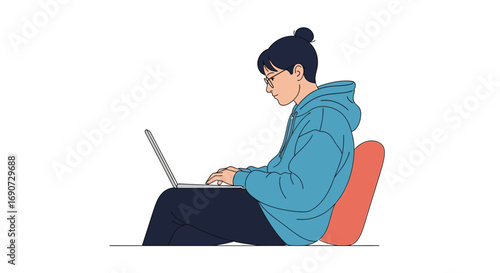 Person Working on Laptop.