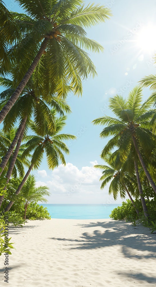 Obraz premium Palm-Lined Paradise Noon