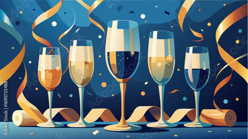 new year background with champagne