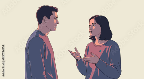 Two people in conversation.