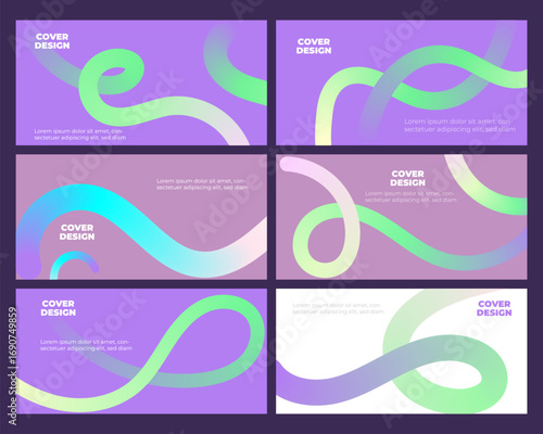 Abstract Fluid Forms on Gradient Backgrounds for Cover Designs
