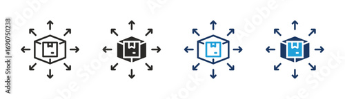 Set of Supply Hub icon collection in Multiple Style. Icon suitable for web and mobile application.