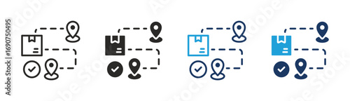 Set of Route icon collection in Multiple Style. Icon suitable for web and mobile application.