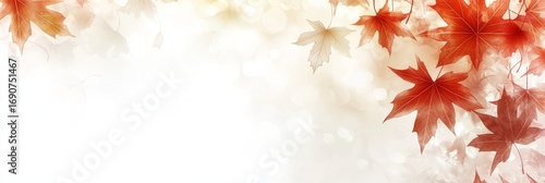 Seasonal abstract background with soft gradient and autumn maple leaves evokes fall themes for marketing, design, and seasonal promotions