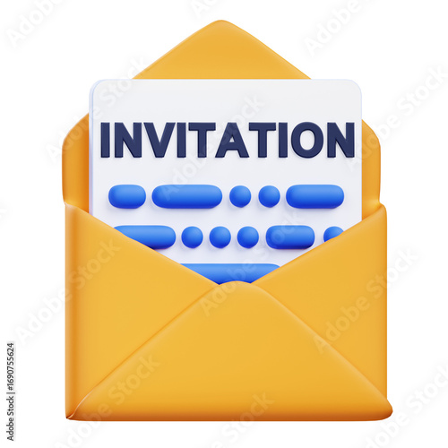 3D Icon Invitation Email Card