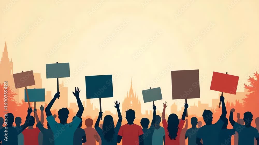 Develop distinctive Labour Day protest signs design imagery featuring ...