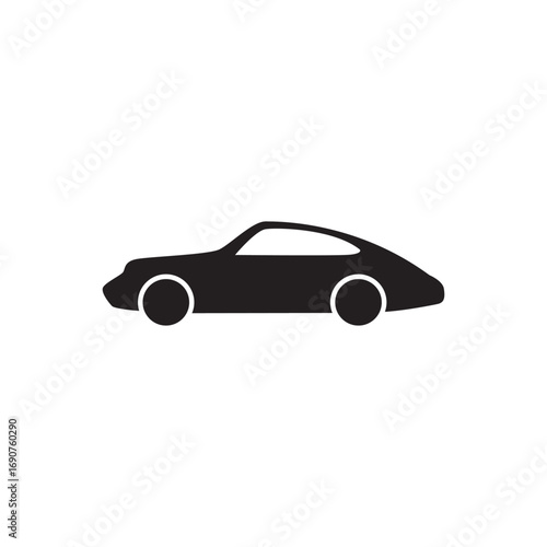 Coupe car icon. Minimal coupe car silhouette, perfect for logos and UI.