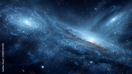 Wallpaper Mural Spectacular cosmic galaxy with sparkling stars unfolds through vast, dark depths of space revealing untold mysteries beyond imagination. Torontodigital.ca