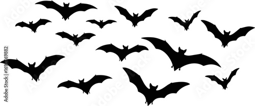 set of bats silhouettes