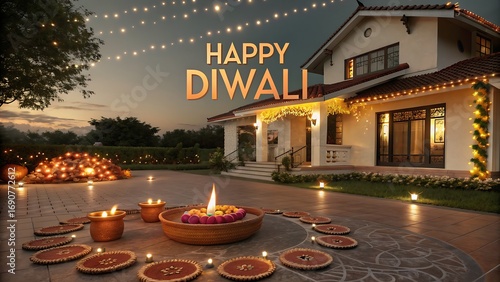 Diwali Celebration: Illuminated Home & Festive Lights