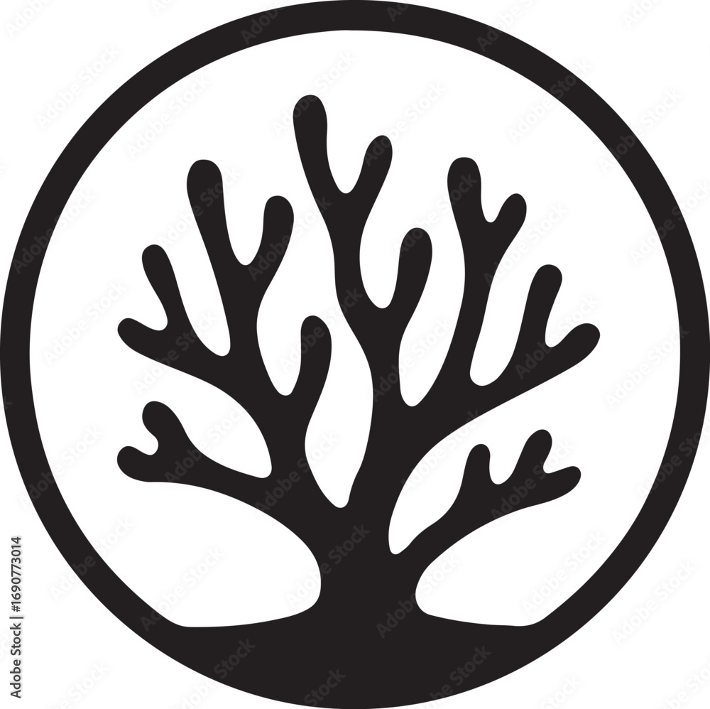 Obraz premium seaweed silhouette vector with white background