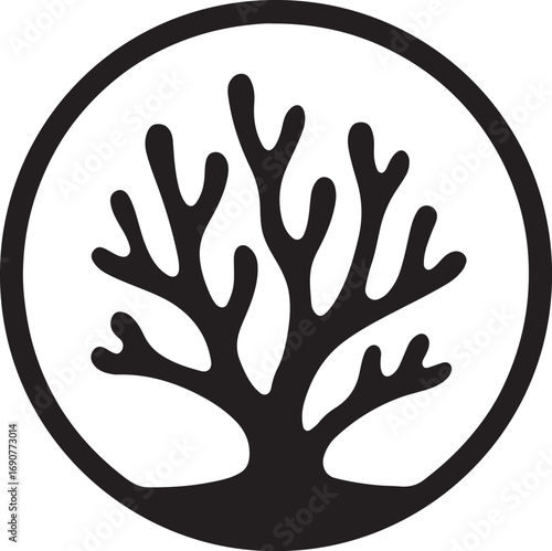 seaweed silhouette vector with white background