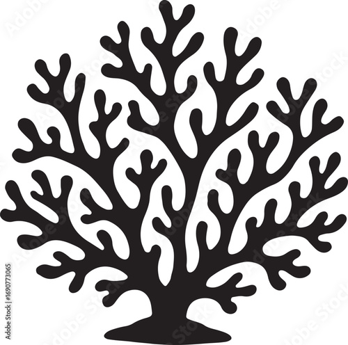 seaweed silhouette vector with white background