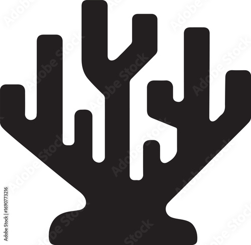 seaweed silhouette vector with white background