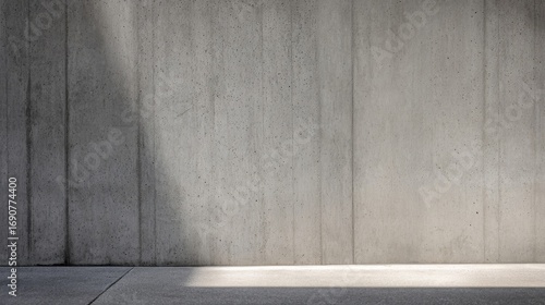 A concrete wall illuminated by natural light from the upper left,