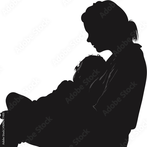 Mother and Baby Silhouette